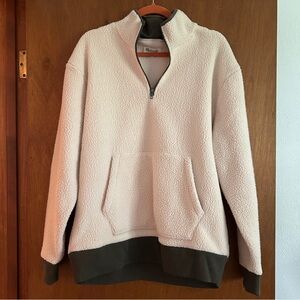 Madewell Sherpa Cozy Cream Quarter-Zip Pullover Medium New Without Tags